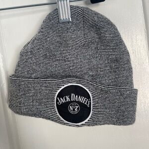 NWOT Jack Daniels Black and White Striped Beanie Winter Hat